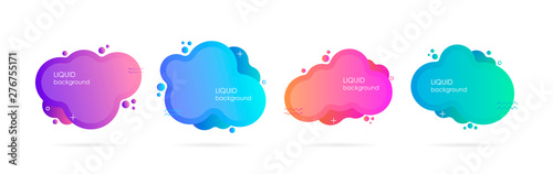 Abstract liquid shape. Fluid design. Isolated gradient waves. Modern vector illustration photo