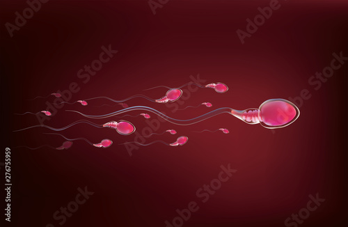 One sperm is human semen. In the white back
