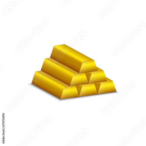 gold bars isolated on white  background