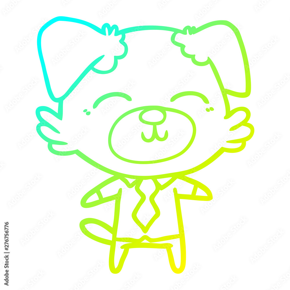 cold gradient line drawing cartoon dog manager cold gradient line drawing cartoon dog manager