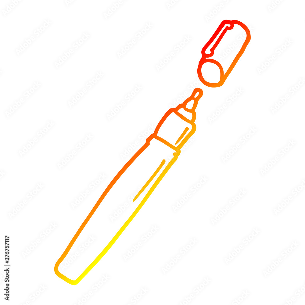 warm gradient line drawing cartoon pen