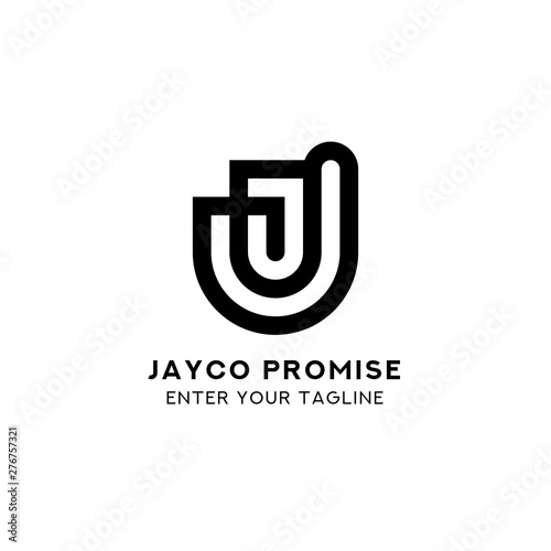 Logo Letter J Promise, Concept Logo Letter "J" + "Promise Icon", Symbol Promise Hand inside the logo Letter J, Vector Eps 10.