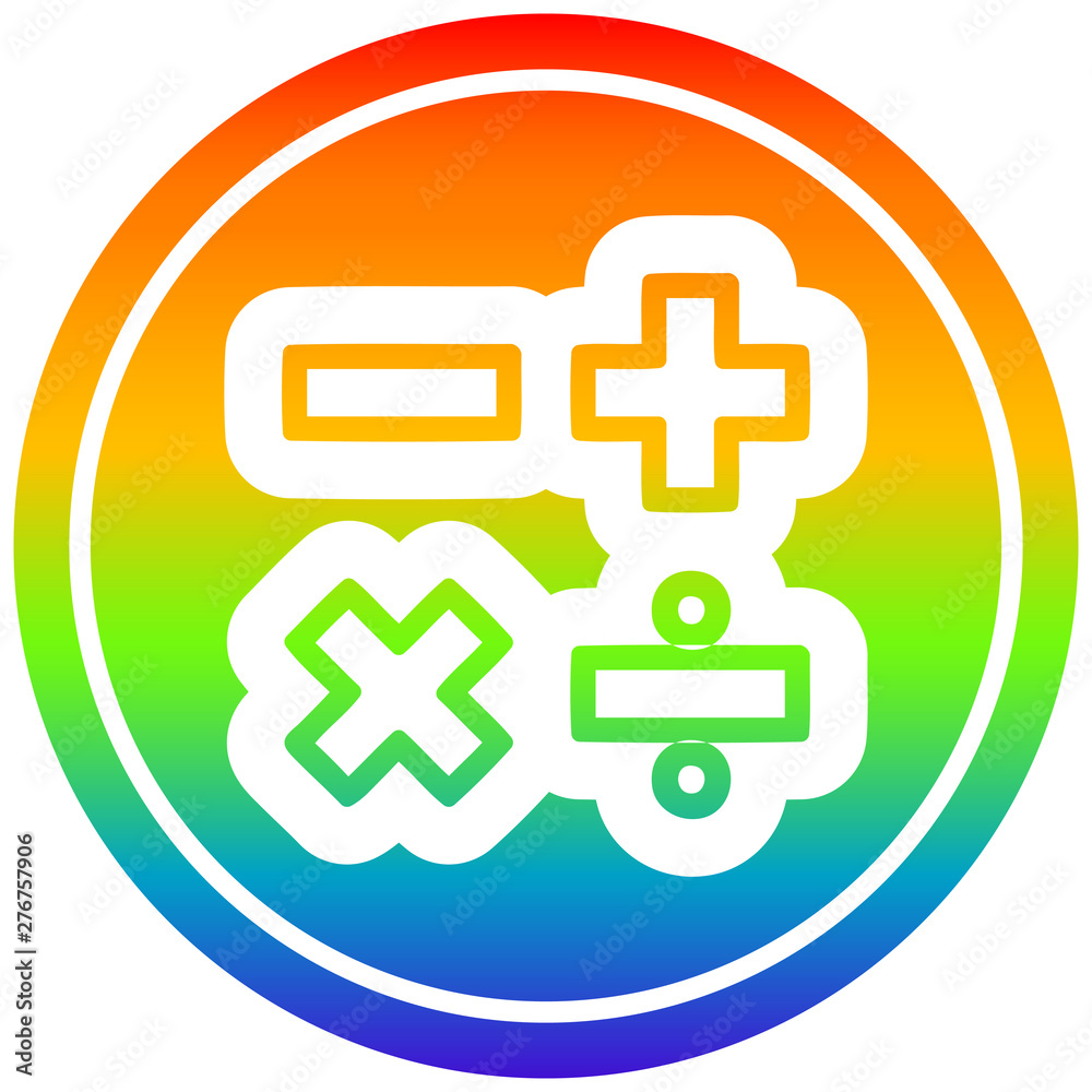 Fototapeta premium math symbols in rainbow spectrum