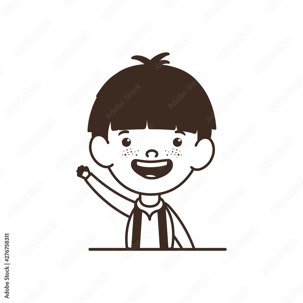 silhouette of student boy smiling on white background silhouette of student boy smiling on white background