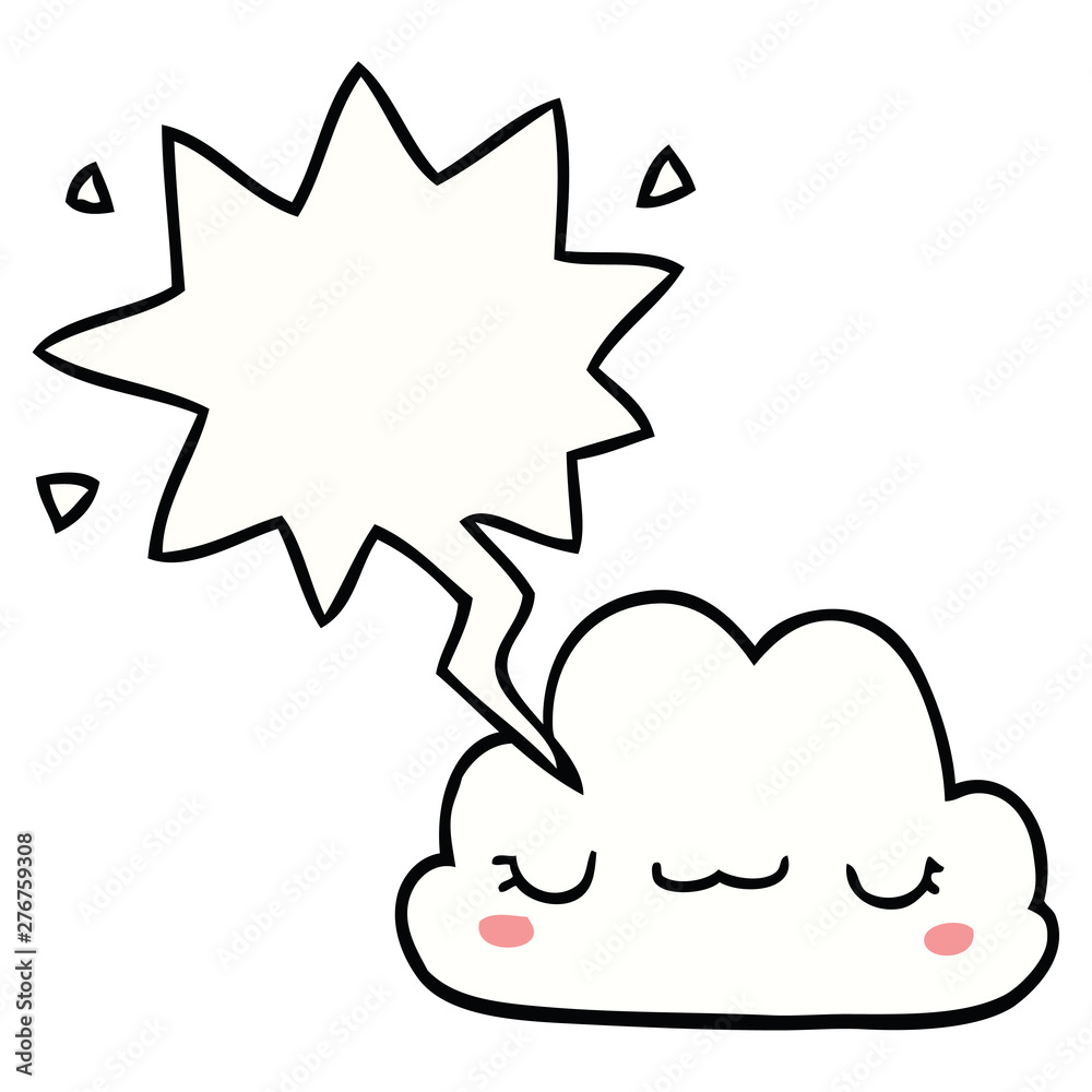 cute cartoon cloud and speech bubble cute cartoon cloud and speech bubble