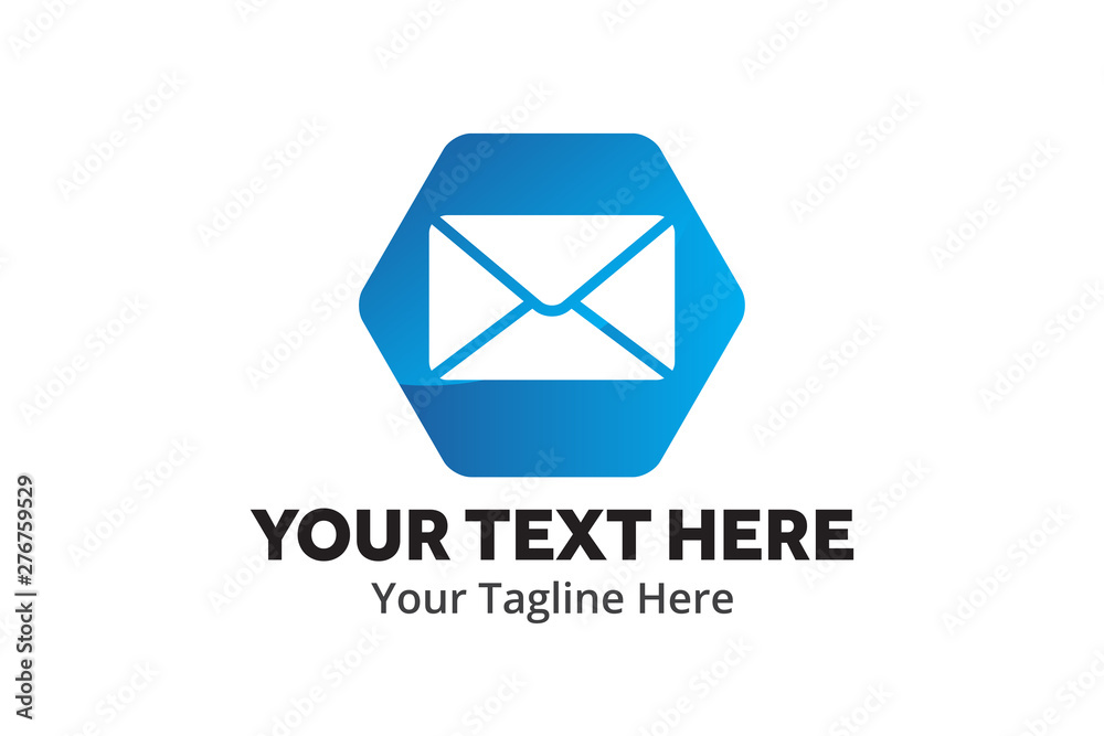 Vetor de unique email message simple logo creative design in flat style ...