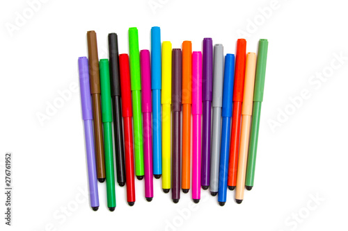Multi-colored markers isolated on white