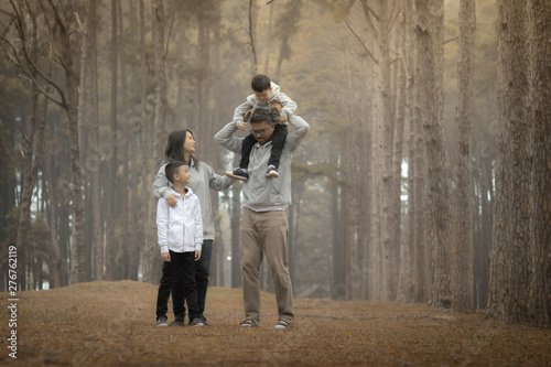 Young family with children having fun in nature © aedkafl
