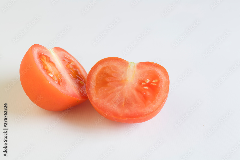 red tomato isolated on white background