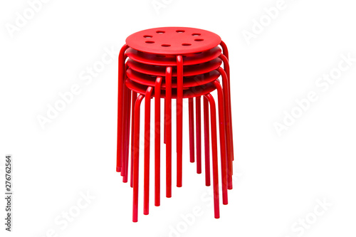 Red stool isolated on white