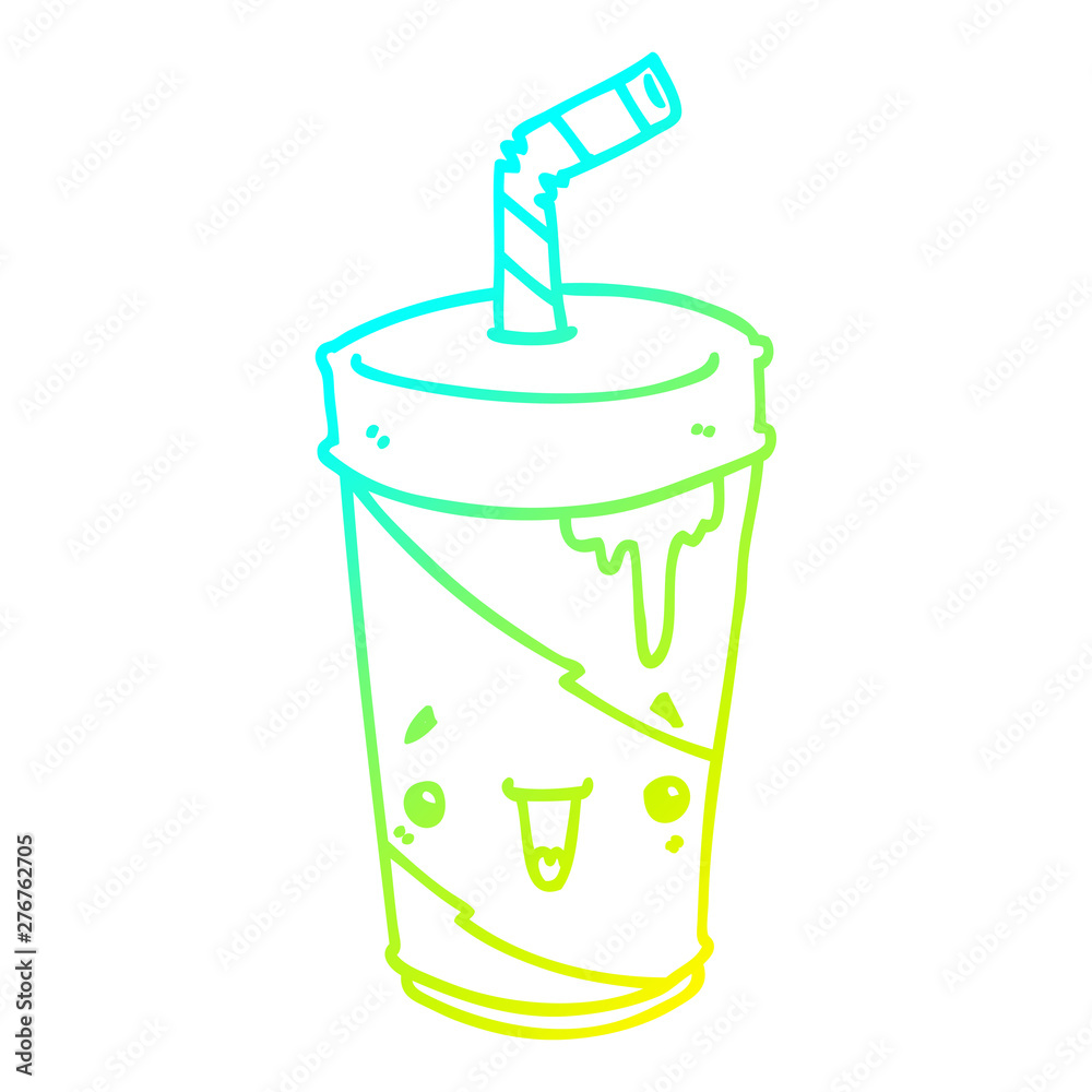 cold gradient line drawing cute cartoon soda cold gradient line drawing cute cartoon soda