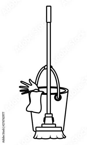 cleaning and hygiene equipment icons in black and white
