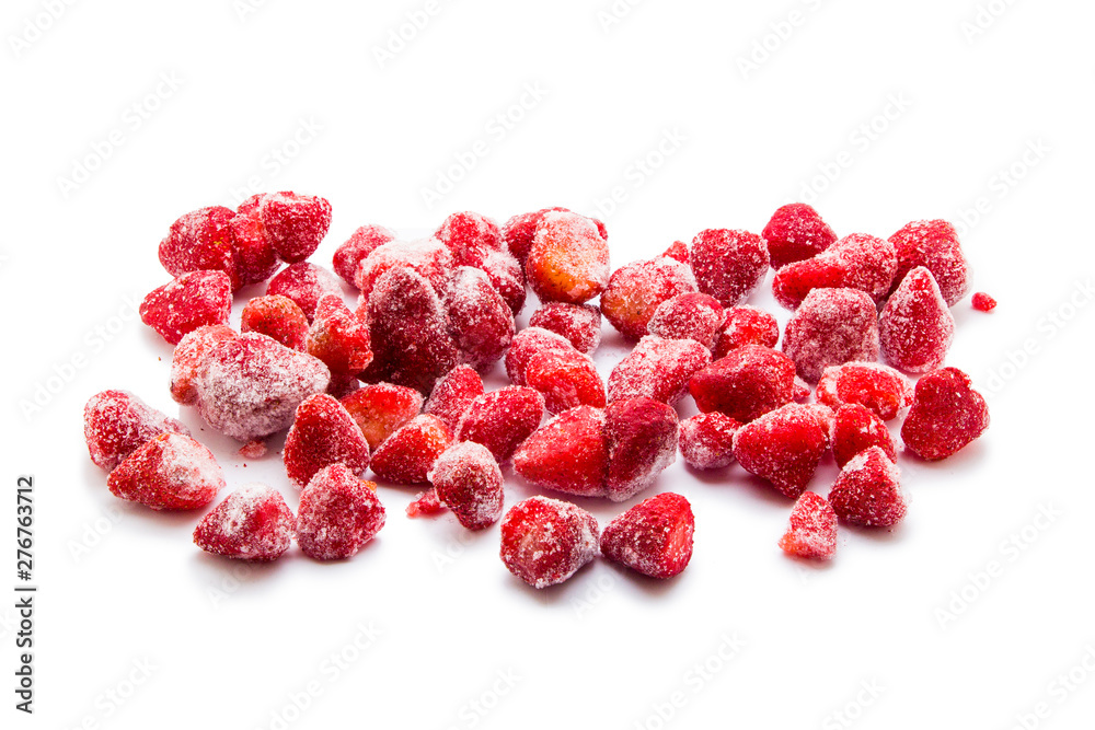 Frozen strawberry isolated on white