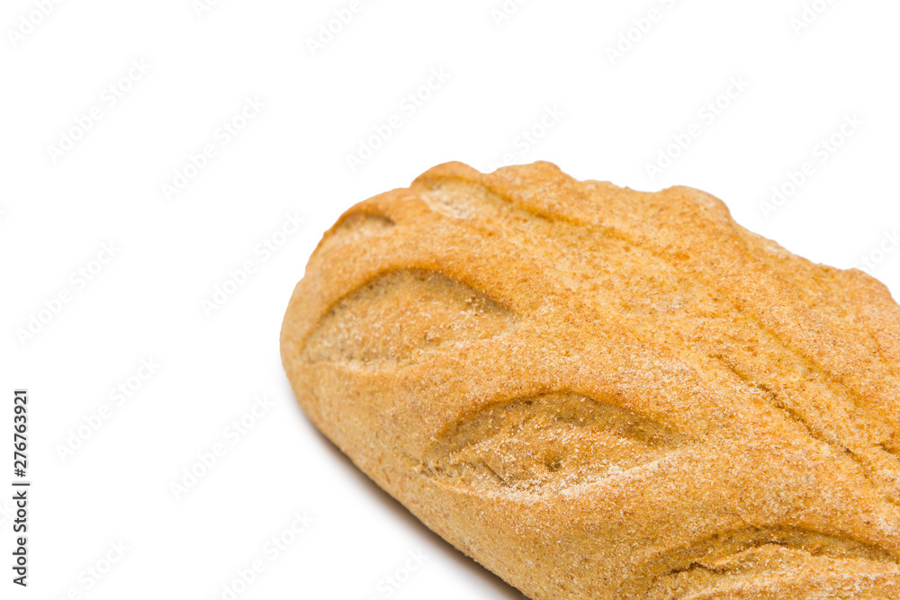 A loaf of fresh bread isolated on white A loaf of fresh bread isolated on white