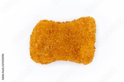 Chicken nugget isolated on white background. Top view.