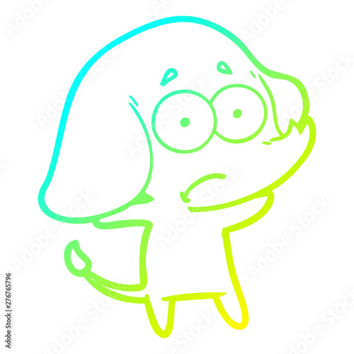 cold gradient line drawing cartoon unsure elephant