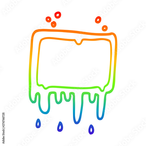 rainbow gradient line drawing cartoon dripping banner