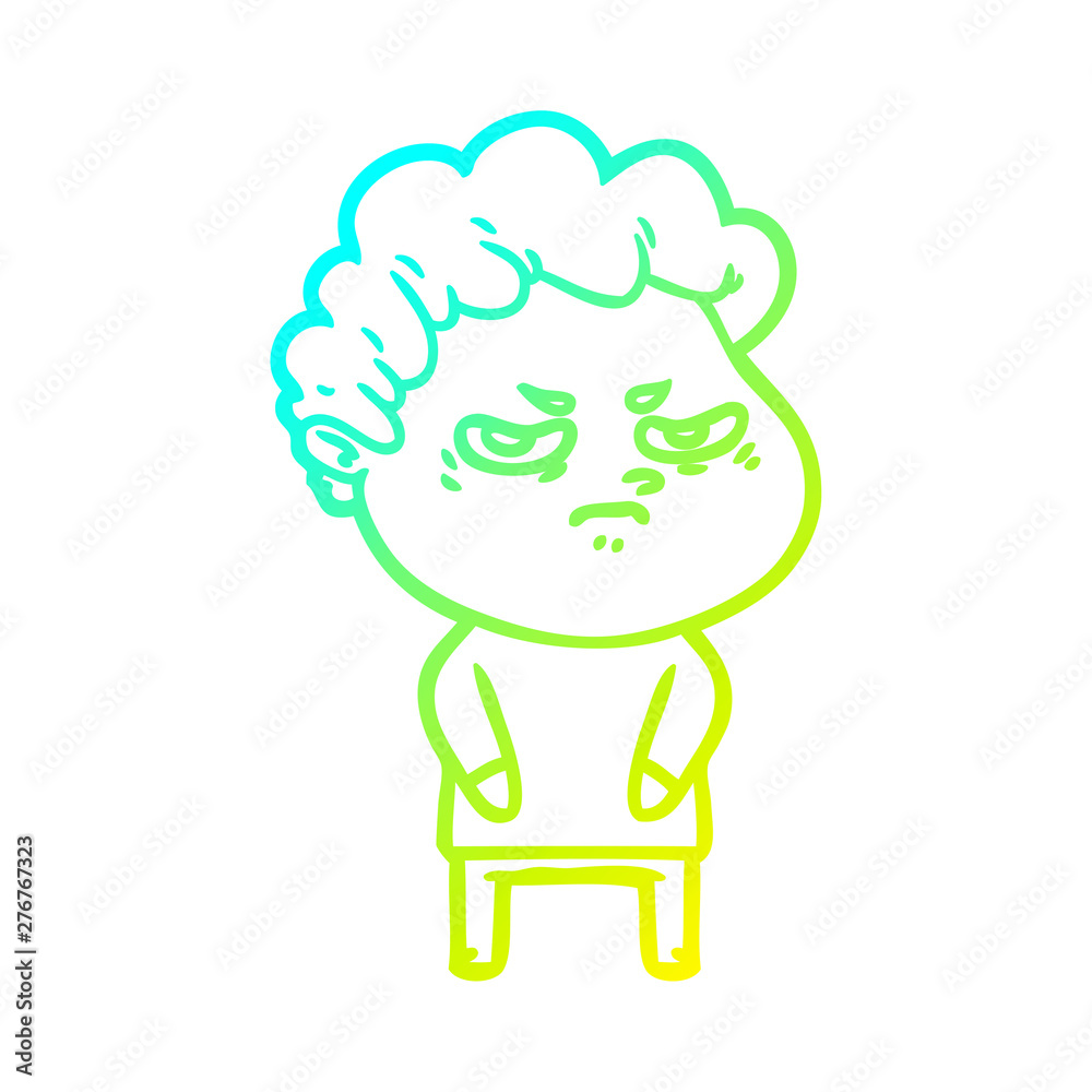 cold gradient line drawing cartoon angry man cold gradient line drawing cartoon angry man