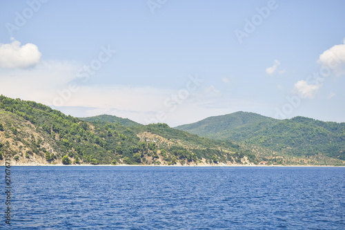 Greek sea and mountains landscape