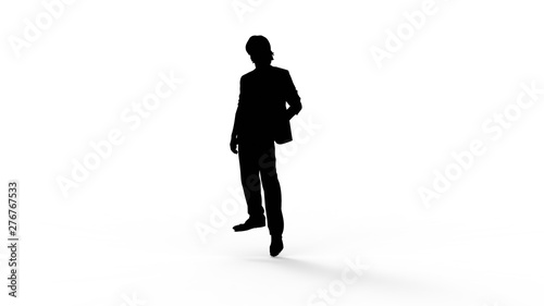 3d rendering of the silhouette of a person isolated in white background