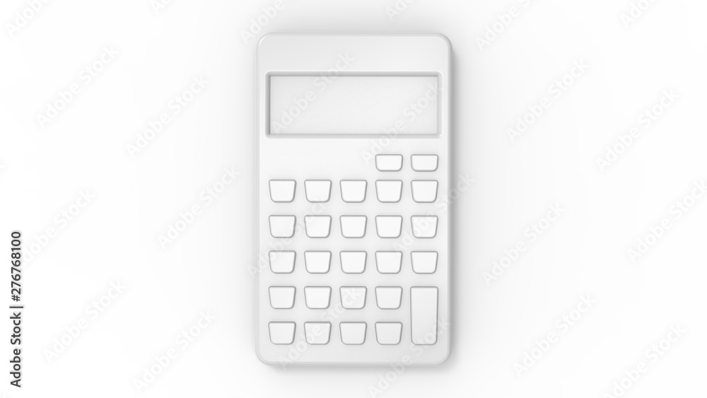 3d rendering of a grey calculator isolated in white studio background. 3d rendering of a grey calculator isolated in white studio background.