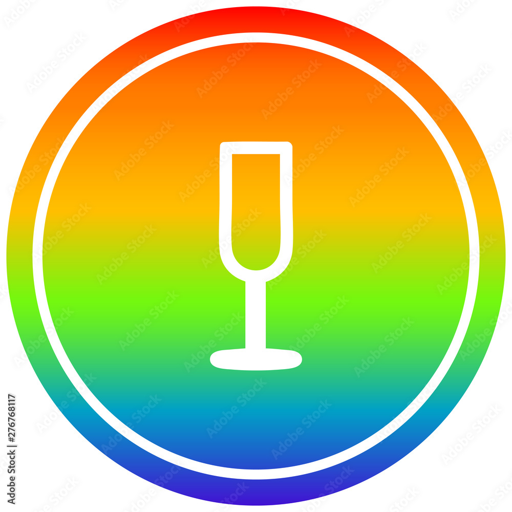champagne flute circular in rainbow spectrum champagne flute circular in rainbow spectrum