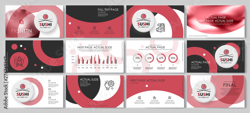 Set of brochures Sushi for marketing the promotion goods and services on market