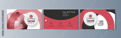 Set of brochures Sushi for marketing the promotion goods and services on market