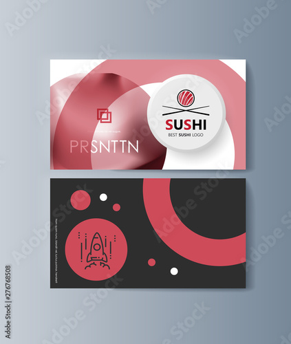 Set of brochures Sushi for marketing the promotion goods and services on market