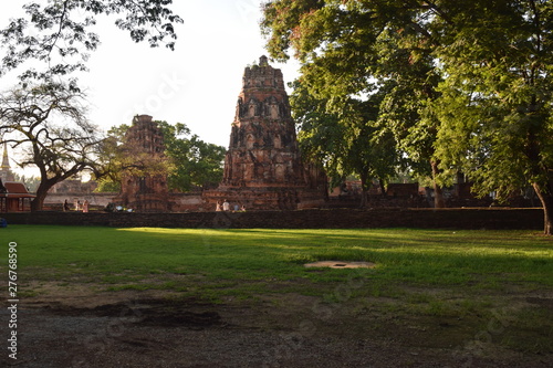 Travel in Southeast Asia country like Thailand. This photo shows ancient Buddhism sculpture in Ayutthaya province which is an hour away from Bangkok