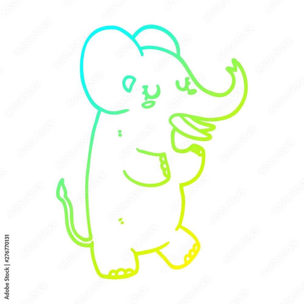 cold gradient line drawing cartoon elephant cold gradient line drawing cartoon elephant