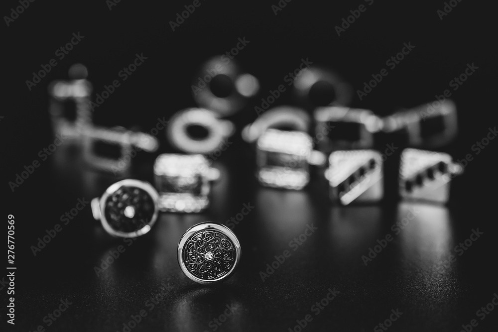 luxury men's cufflinks close up. luxury men's cufflinks close up.