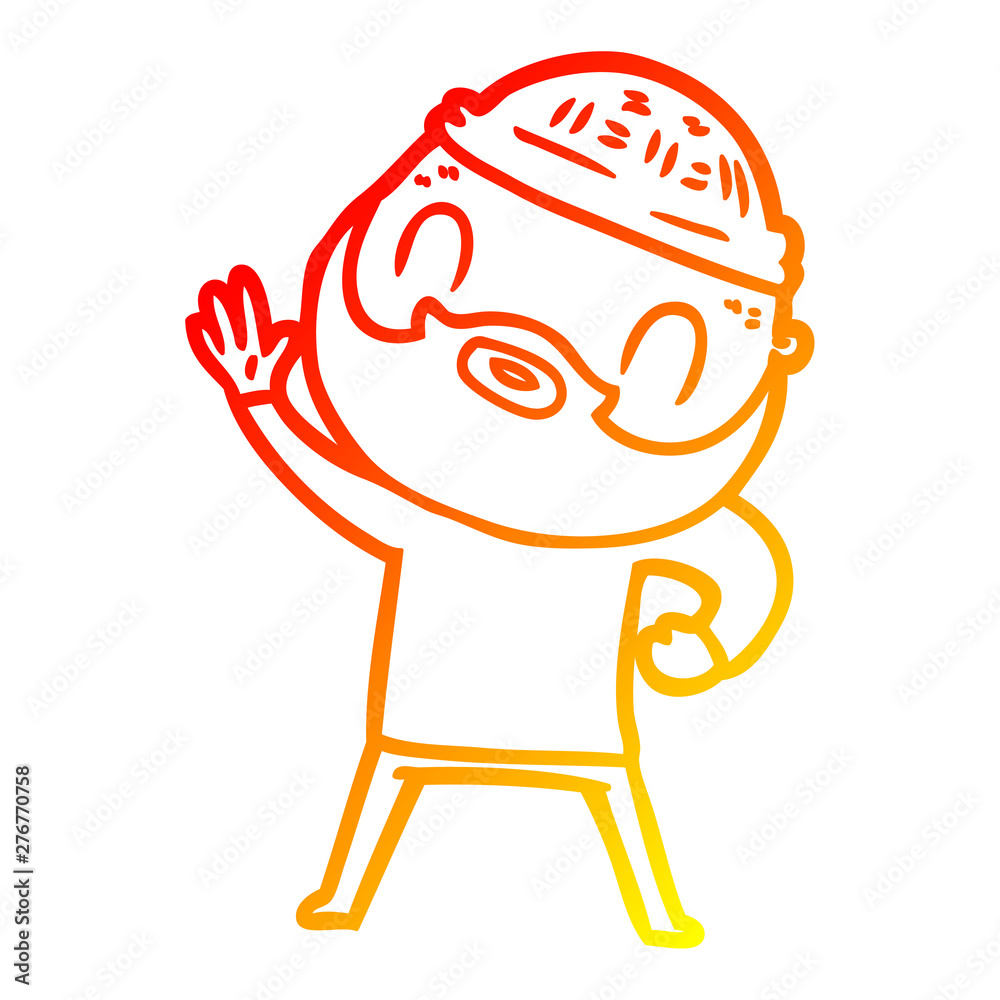 warm gradient line drawing cartoon bearded man warm gradient line drawing cartoon bearded man