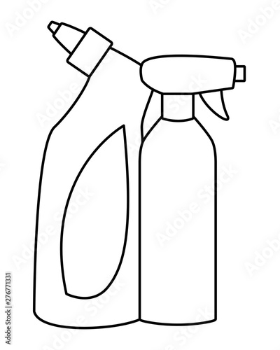 cleaning and hygiene equipment icons in black and white