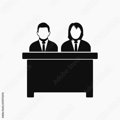 Interview Panel Icon. Flat style vector EPS.