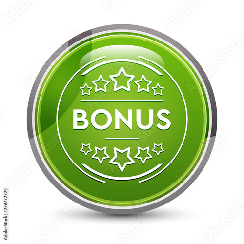 Bonus badge icon elegant green round button vector illustration