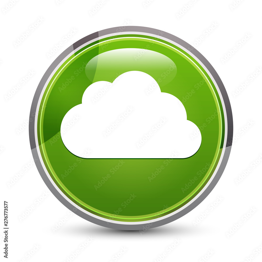 Cloud icon elegant green round button vector illustration Cloud icon elegant green round button vector illustration