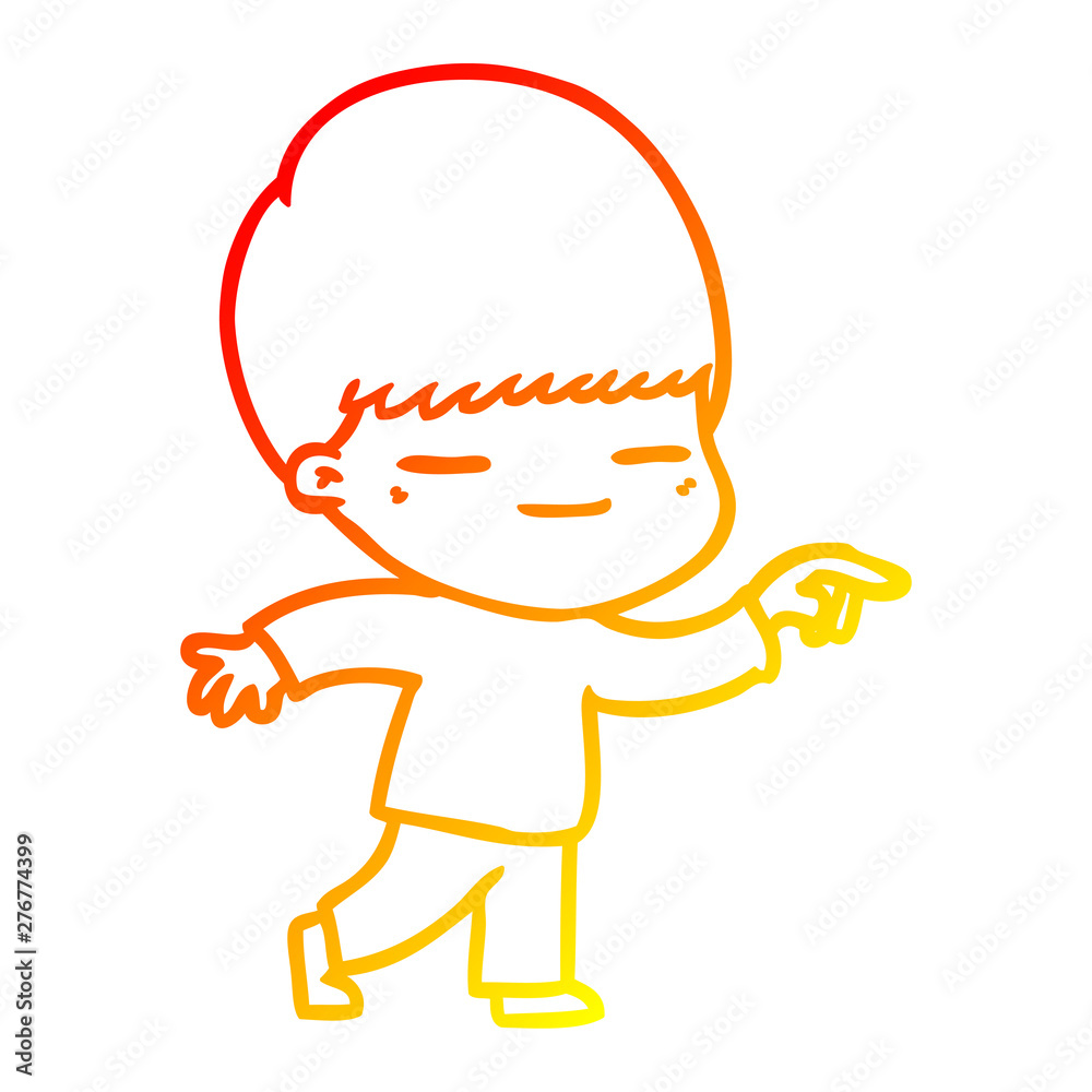 warm gradient line drawing cartoon smug boy warm gradient line drawing cartoon smug boy