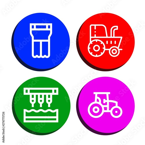 Set of agronomy icons such as Planter, Tractor, Seeder , agronomy