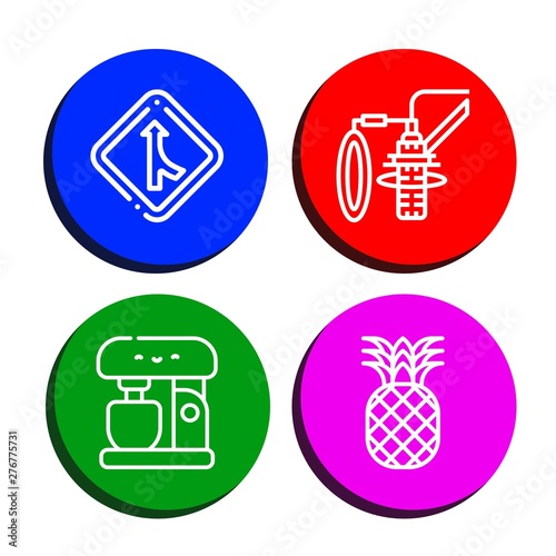 Set of mix icons such as Merge  Dubbing  Mixer  Pineapple   mix