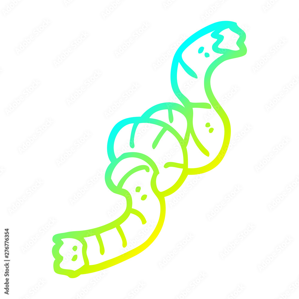 Fototapeta premium cold gradient line drawing cartoon knotted rope