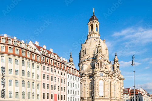 Dresden Frauenkirche at the Neumarkt square in Dresden, Saxony, Germany