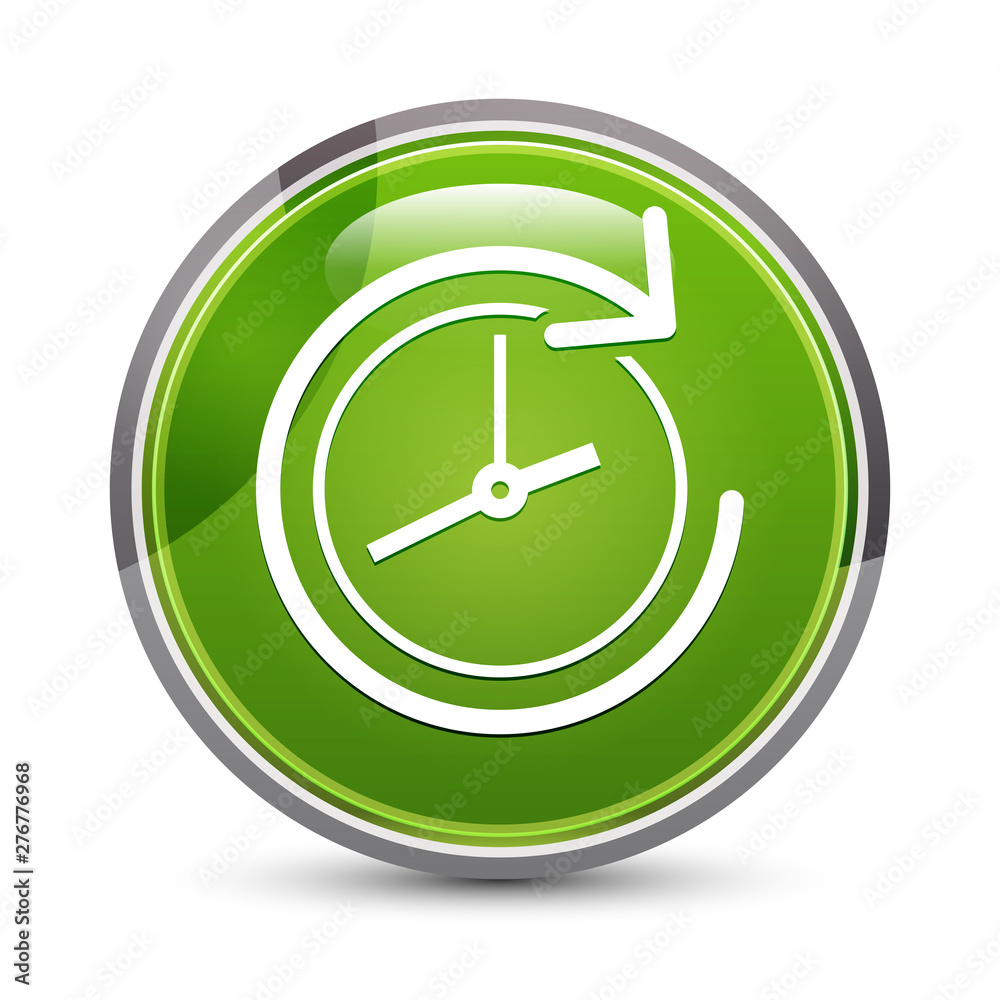 History icon elegant green round button vector illustration