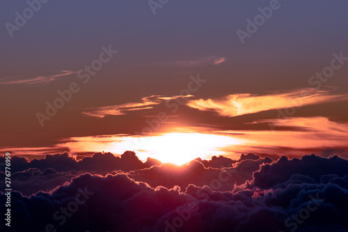 sunset above clouds