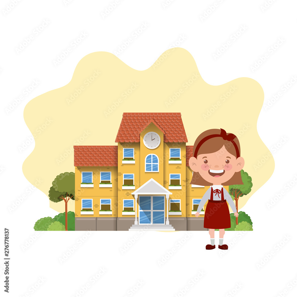 student girl in school building of primary student girl in school building of primary