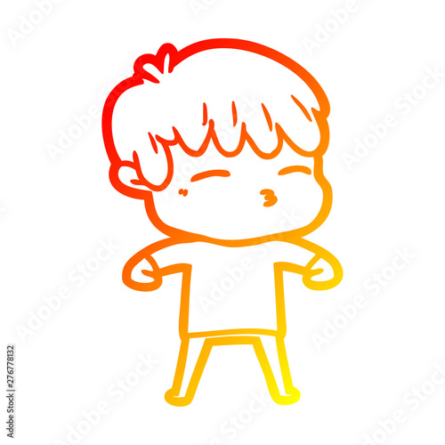 warm gradient line drawing cartoon frustrated man