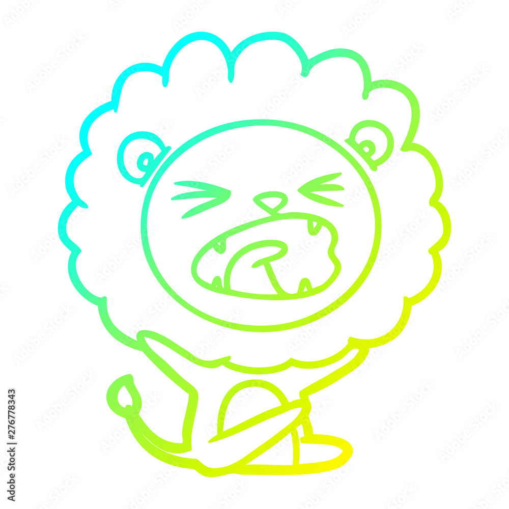 cold gradient line drawing cartoon lion throwing tantrum cold gradient line drawing cartoon lion throwing tantrum