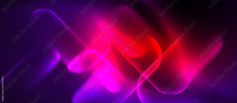 Neon glowing techno lines, hi-tech futuristic abstract background template