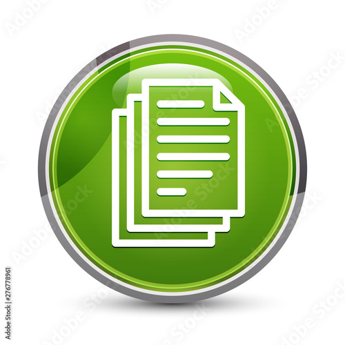 Page documents icon elegant green round button vector illustration
