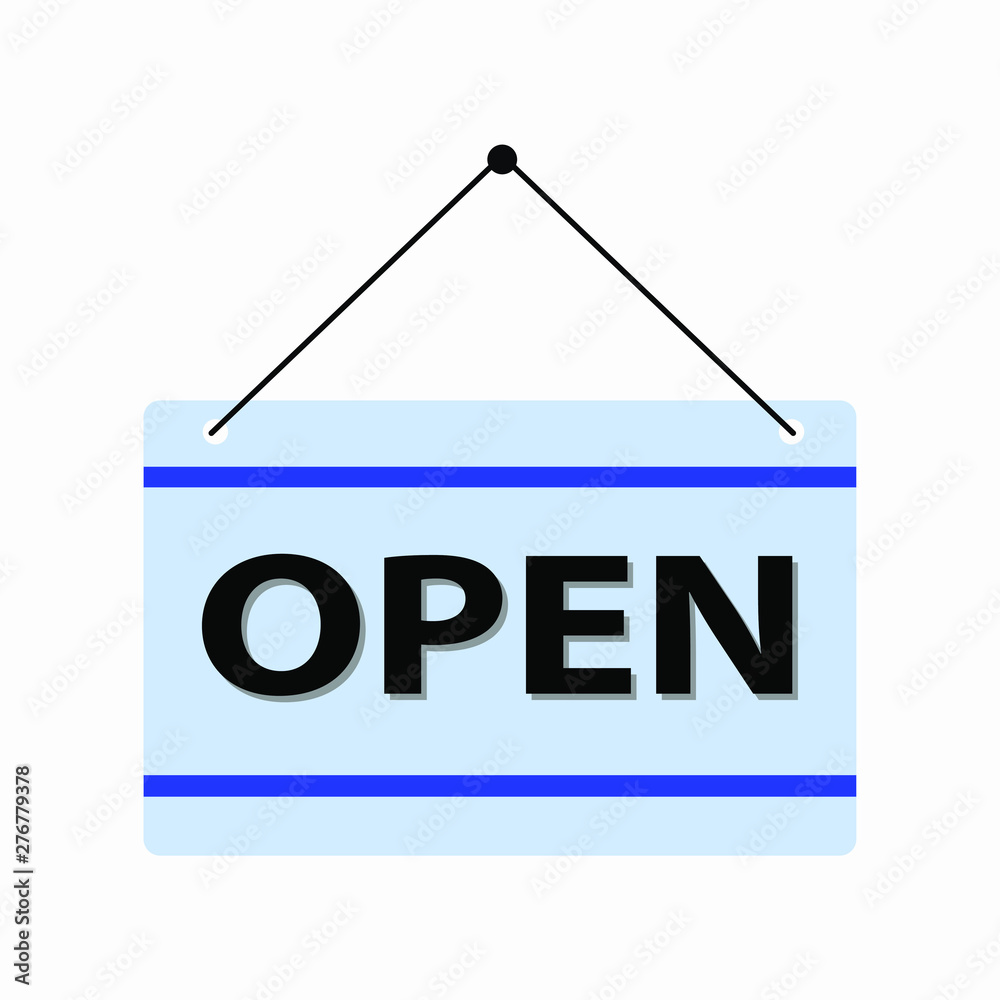 Open vector icon, hanging symbol. Simple, flat design for web or mobile app Open vector icon, hanging symbol. Simple, flat design for web or mobile app